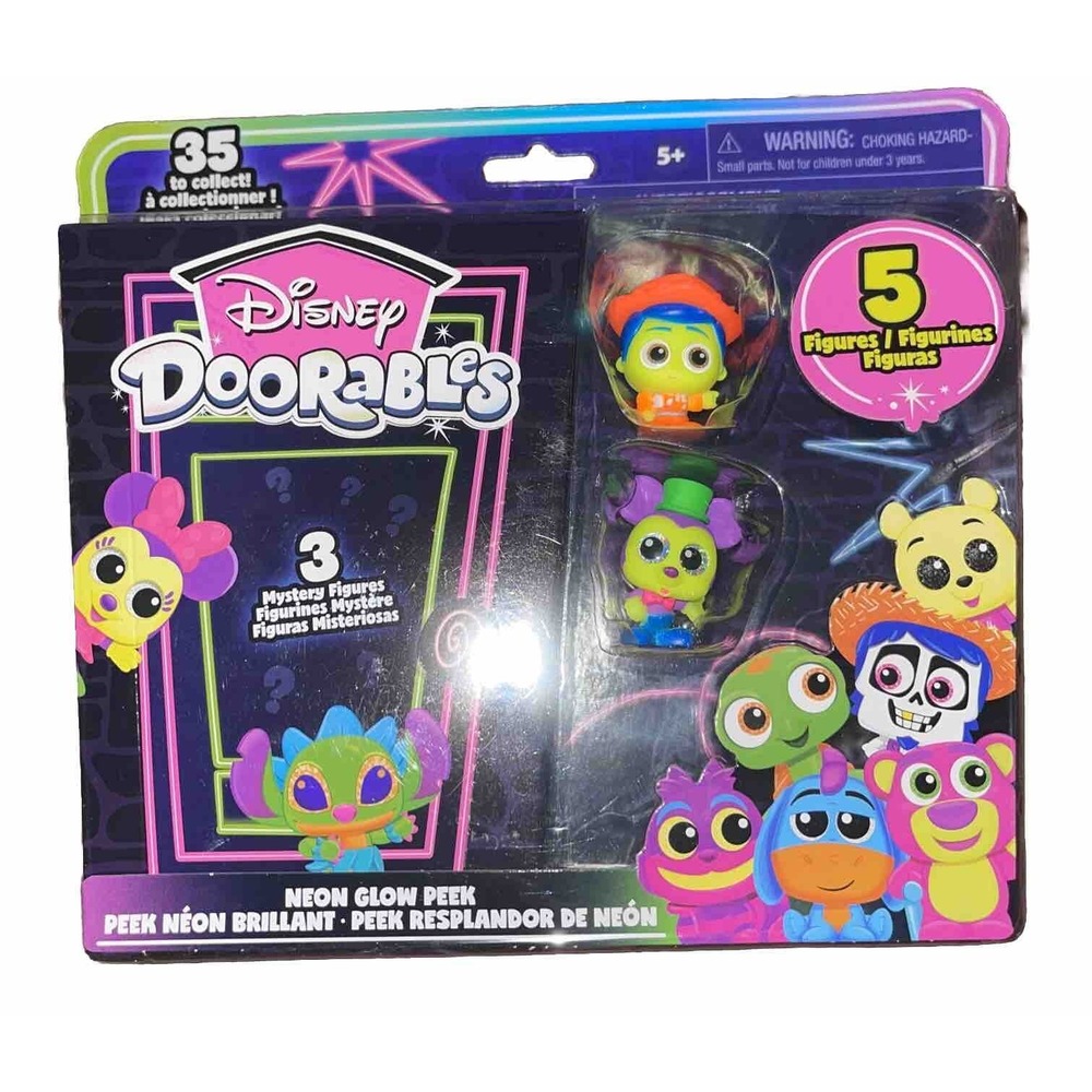 Disney Doorables Neon Glow Woody Mickey 3 Mystery Figures 5 Total New In Box